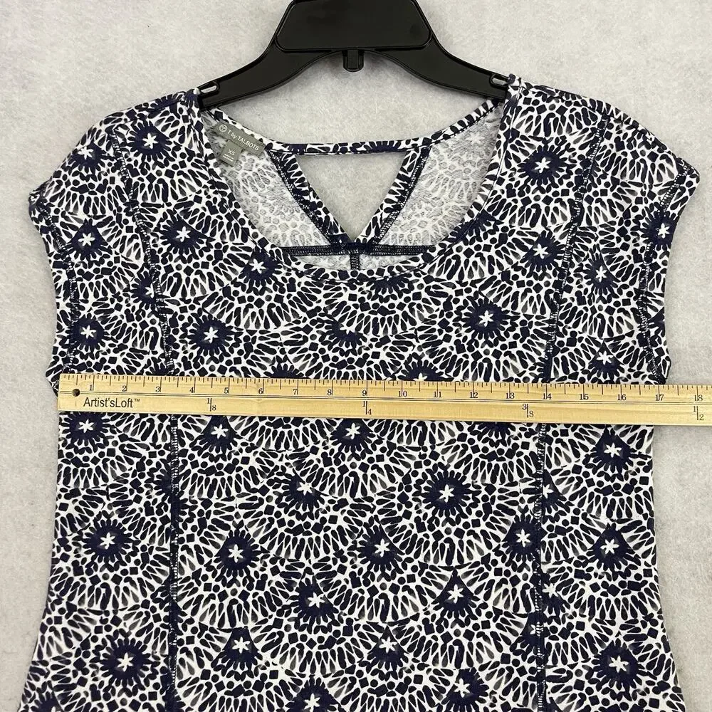 T By Talbots Womens Dress Floral Print Stretch Cotton Blend Blue White Size XS - Picture 4 of 13
